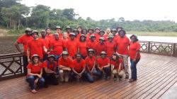 MSc Tropical Forestry students with the SENRGy teaching team at the FORIG headquarters in Kumasi, Ghana, July 2017 : (© Genevieve Agaba)