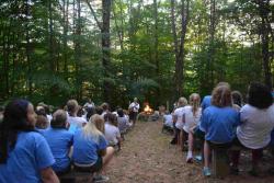 Monday evening assembly in the woods