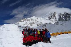 The expedition group at base camp.