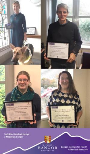 Picture : Overall winner Prof. Rhiannon Tudor-Edwards (top left) with fellow nominees (Dr Sion Williams, Dr Carys Jones, Dr Julia Hiscock)