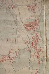 Part of one of the Penrhyn Collection maps of Bangor which  requires conservation work.