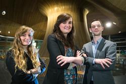 Team Ignite at the Senedd building in Cardiff for Brolio / The Pitch finals.