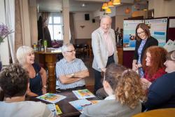 Some of the participants with John Killick, project partner and workshop facilitator, and Donna Miles, workshop facilitator.