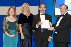 L-R Heather Fry (HEFCE), Prof Caroline Gipps (Chair of the NTFS Advisory Panel), Dr Charles Buckley, Prof Sir Robert Burgess, Chair of the HEA Board.