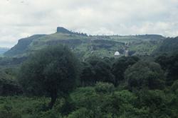 Debre Libanos monastery with its waterfall and sacred forest.