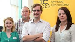 New Coleg Cymraeg Lecturers (l-r) :Eleri Jones, Gerwyn Owen, OwainWyn Jones and Manon Wyn Williams