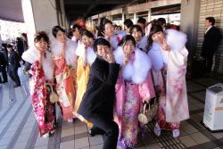 Coming of Age Day is celebrated in Japan, with many young women choosing to wear a traditional costume. : Courtesy Flikr