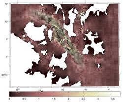 Peak modelled tidal currents in Orkney waters