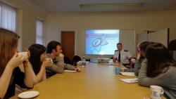 Superintendant Peter Newton welcomes the Bangor visitors
