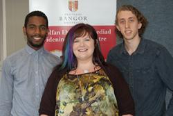 Aaron, Lauren and Gerard, who all received Widening Access Bursaries.