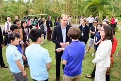 HRH The Duke of Camridge talking with Sam Herniman, a 3rd year Environmental Conservation student.: Image courtesy of  XTBG Janpeng Wan.