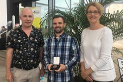 L-R: Dr Hefin Gwilym, David Beck and Professor Carol Tully