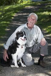 David Russell and Barney back home in Yorkshire.