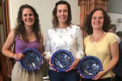 Left to right, Karin, Rebecca and Daniela receive their Awards.