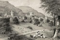 Gwrych castle and its surrounding landscape.