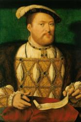 Henry VIII between circa 1530 and 1535- around the time of his 'Great Matter' or divorce proceedingas as we'd call them today.: Joos van Cleve (fl. 1485- 1540/42) formerly attributed to Hans HOlbein