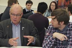 Discussions between industry representatives and students at the Nuclear Careers Workshop held recently.