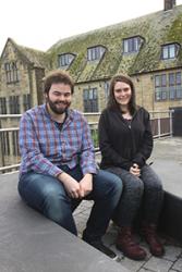 Tom and Anna outside the University's School of Music