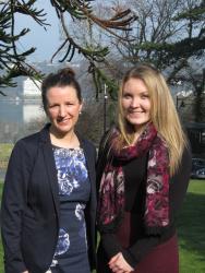 Annabelle Joy (right) with Law lecturer Dr Yvonne McDermott Rees