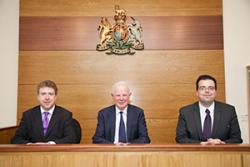 left-right: Dermot Cahill (Head of the School of Law), Lord Chief Justice, Stephen Clear (Law School). 