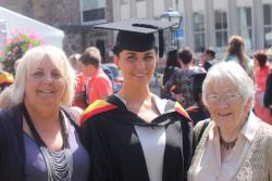 Hannah (centre) with her mother and grandmother.