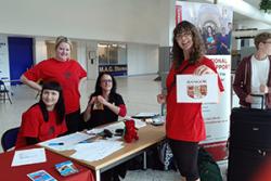 Bangor University's International Education Centre staff ready to offer a friendly welcome to international students arriving at Manchester Airport.