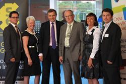 Left to right: Mark Kearns, NDRC Inventorium, Karen Padmore, David Jones, MP., Martin Owen, Caroline Thompson and Dyfan Searell. 