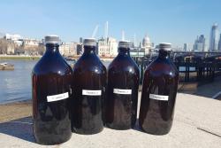 Samples from the river Thames headed for analysis at ŷ԰Ƭ.: Image:Christian Dunn