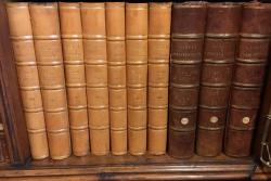 Some of the volumes containing the letters which are stored in the Mostyn Estate Library.