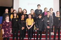 Ysgol Friars pupils who took part, with their mentors.