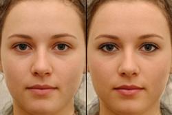 An image with and without make-up used in the research.