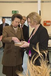 Dr Katherrine Steele showed the Princess Royal naked barley seeds that are being developed to be grown as a niche crop by UK farmers.