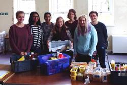 SVB students with some of the collected food.