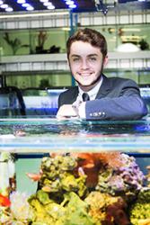 Sam Hamill, 20 year old Director of Big on Fish studies at the Universty's School of Ocean Sciences.