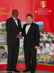 Senior Barrister and TV personality Shaun Wallace (left) with Professor Dermot Cahill at Bangor Law School's 10 year anniversary weekend
