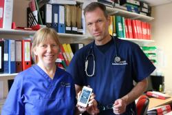 Clinical Research Specialist Nurse Wendy Scrase and Dr Chris Subbe who are part of a team carrying out the clinical study ‘Keep Me Safe’. 