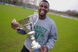 Tatenda Shonhiwa, VP for Sport, with the Varsity Cup