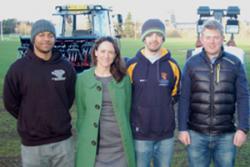 Daniel Crooks and Robert Chambers were two of the students who took part in a telethon fundraising campaign run by the Development and Alumni Office. They came along to see the new equipment with Emma Marshall, Annual Giving Officer.