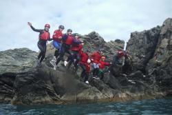 A group coasteering.: Image credit:Trys Burke