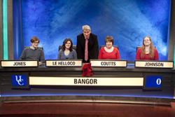  The University Challenge team with question master, Jeremy Paxman.