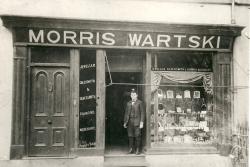 An early image of Bangor's Wartski's shop; part of the exhibition visiting the National Assembly for Wales in Cardiff. 