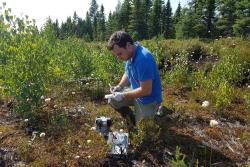 Data gathering from awetland restoration site in Canada.