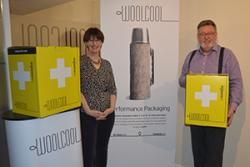 Angela Morris and Keith Spilsbury of Woolcool with the new LifeGuardian pharmaceutical boxes.