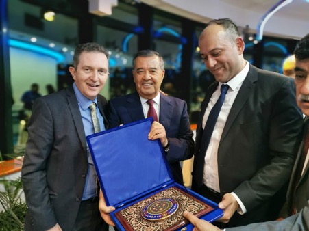 Professor Oliver Turnbull (Bangor University, Deputy Vice Chancellor), Bakhtiyar Khamidov (Uzbekistan Banking Association, Chairman) and Dr Jasur Salikhov (MDIS Tashkent, Rector).