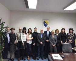 March 2017. The World Bank Team and the representatives from the Federal Ministry of Health, meeting the Minister for Education, Science, Culture and Sport in Zenica, one of the target communities in the ‘Reducing Health Risks in Bosnia and Herzegovina Pr