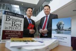 Dr Carl Hughes of the new Centre with Deputy Minister Alun Davies, following the announcement