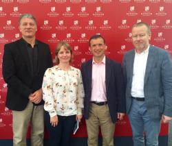 Prof Jerry Hunter, Dr Lowri Hughes, Rt Hon Alun Cairns MP and Prof Gerwyn Wiliams