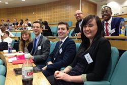 The Flux team at the event: front left-right: Rhi Willmot, Dan Taylor, Michael Chapman and Kate Isherwood and behind them  staff champion, Rob Laing and team member Shingai Manhambara.