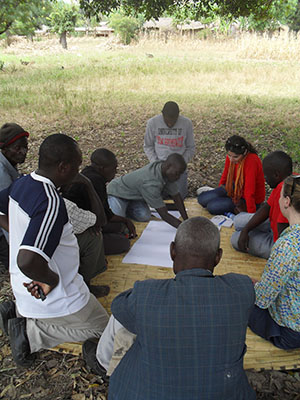 Resource mapping with a group of male farmers in Chafwala village, Linthipe EPA. 