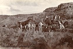 2.	A group of Welsh migrants to Patagonia building a road  in ‘Hafn y Mynach’ Cwm Hyfryd, 1888.